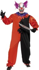 Pánsky kostým Klaun halloween (červeno-čierny)