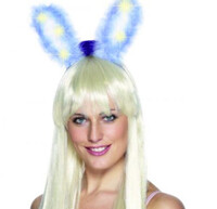 Uši zajac svietiace (modré)