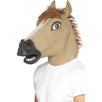 Celohlavová latexová maska koňa s hrivou