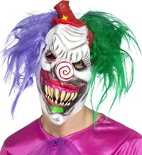 Halloweenska farebná maska klauna