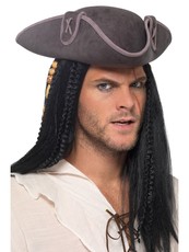 Pirátsky klobúk sivý