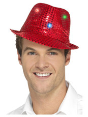 Filtrový klobúk - svietiaci, červený