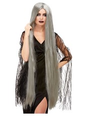 Sivá parochňa čarodejnice, extra dlhá (120 cm)