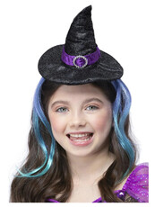 Dievčenská čelenka čarodejnice, klobúk s príčeskom