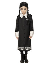 Wednesday Addams dievčenský kostým s parochňou