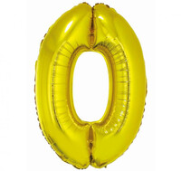 Fóliový balónik číslica 0 zlatý, 76 cm