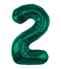 Fóliový balón číslice 2 zelený, 85 cm
