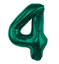 Fóliový balón s číslicou 4 zelený, 85 cm