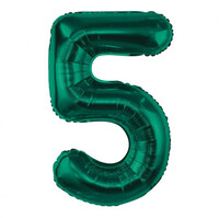 Fóliový balón s číslicou 5 zelený, 85 cm