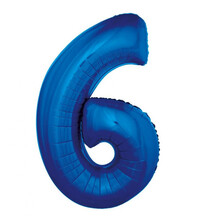 Fóliový balónik číslica 6 modrý, 92 cm