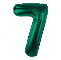 Fóliový balón s číslicou 7 zelený, 85 cm