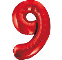 Fóliový balón číslo 9 červený, 85 cm