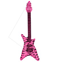 Rocková nafukovacia gitara, čierno-ružová 95cm