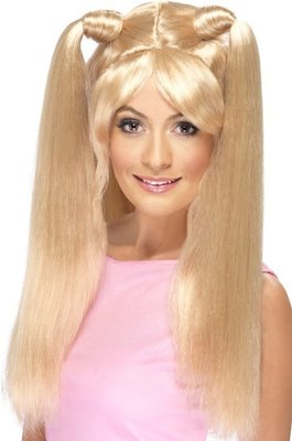 Dámska parochňa Baby Power blond s vrkočmi