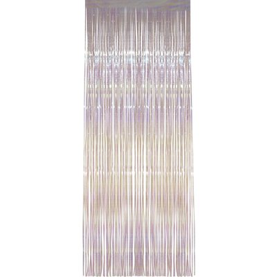 Záves do dverí, biely s dúhovými odleskami, 91cm x 244cm