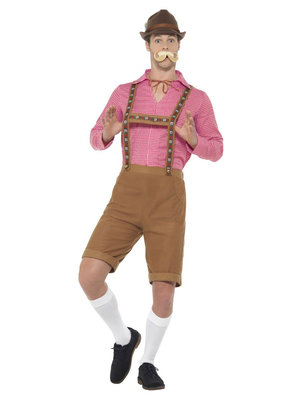 Pánsky kostým dirndl Bavorský muž (červenohnedý)