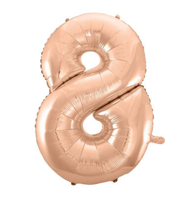 Fóliový balón s číslicou 8 rose gold, 92 cm