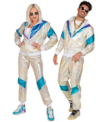 Unisex holografická disco šusťákovka z 80. a 90. rokov